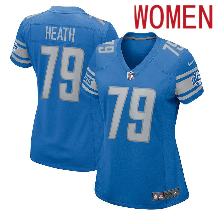 Women Detroit Lions #79 Joel Heath Nike Blue Nike Game NFL Jersey